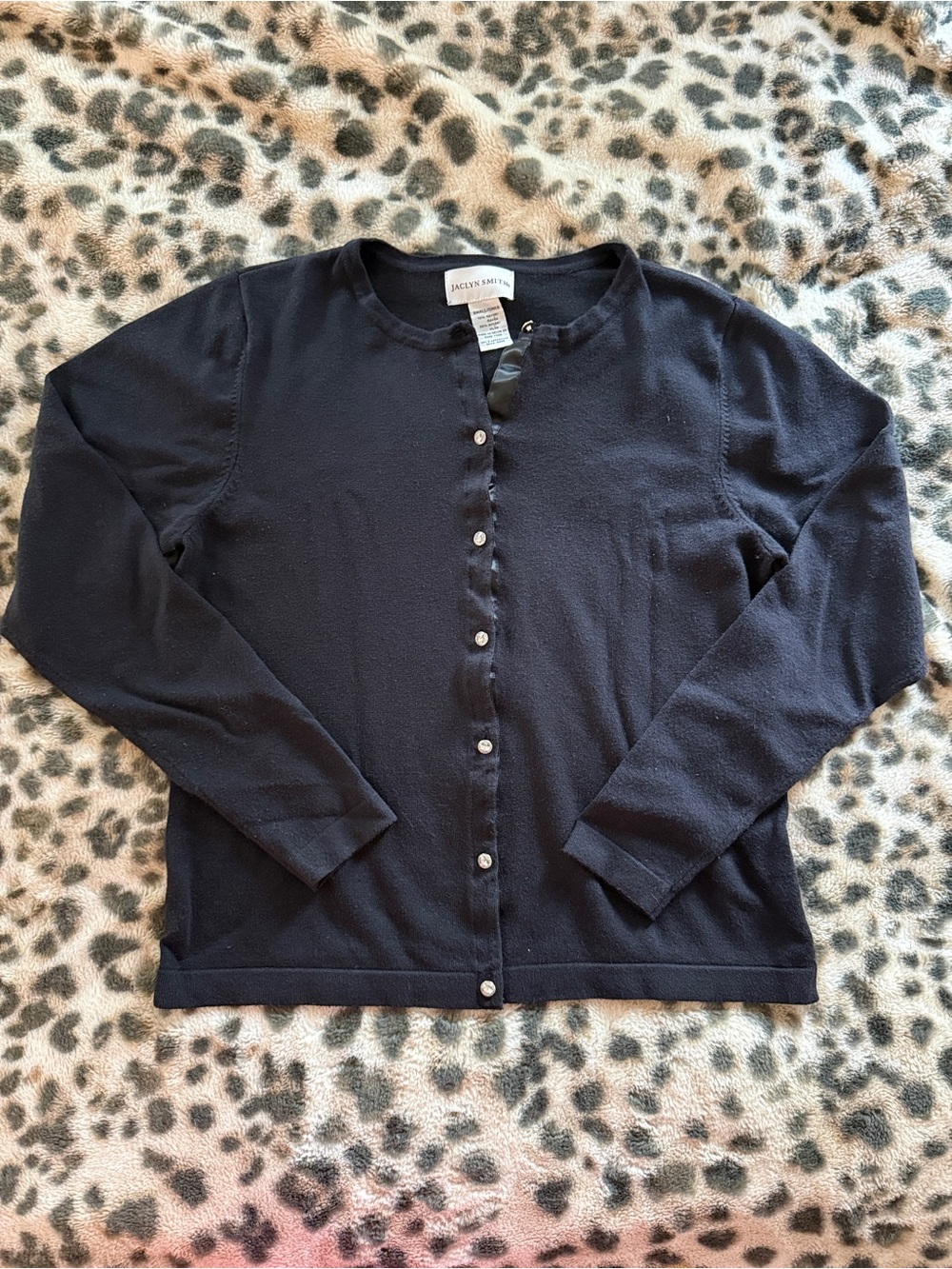 JACLYN SMITH BLACK BUTTON UP CARDIGAN LONG SLEEVE TRENDY FALL SIZE SMALL